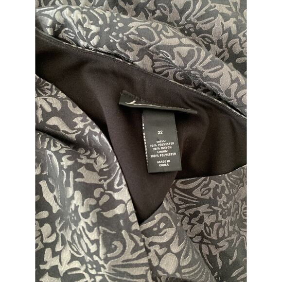 Lane Bryant Brocade Shimmer Fit Flare Dress W/Belt 22 Smoky- gray silver Party - Picture 11 of 11